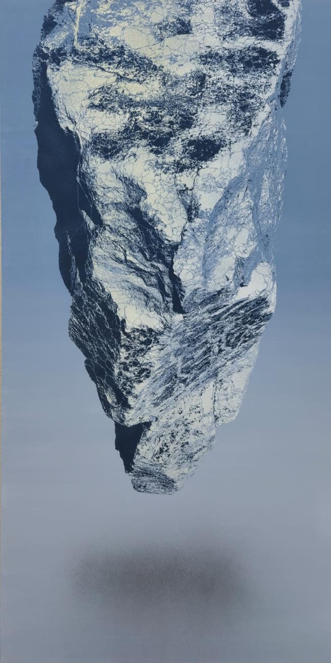Équilibre précaire II — Acrylic and spray paint on canvas · 162 × 97 cm · 2022